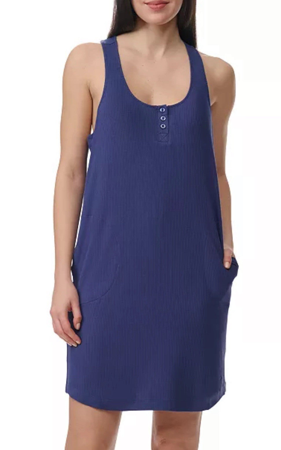 SplendidWomen's Sleeveless Racerback Tank Nightgown  Blue Size M