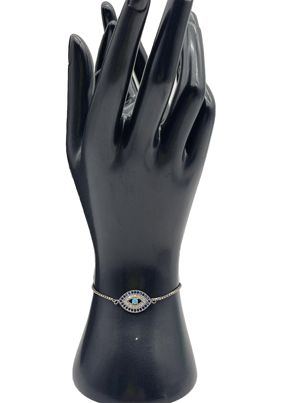 GIANI BERNINI Sterling Silver Cubic Zirconia Evil Eye Slider Adjustable Bracelet