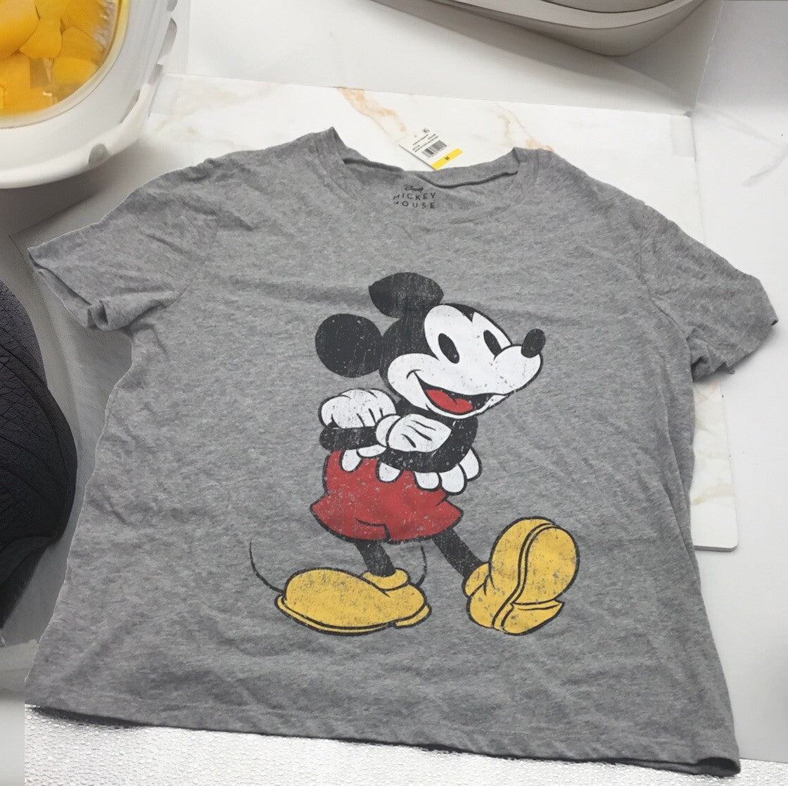 Hybrid Apparel Juniors Women’s Disney Mickey Mouse Grey T-shirt M