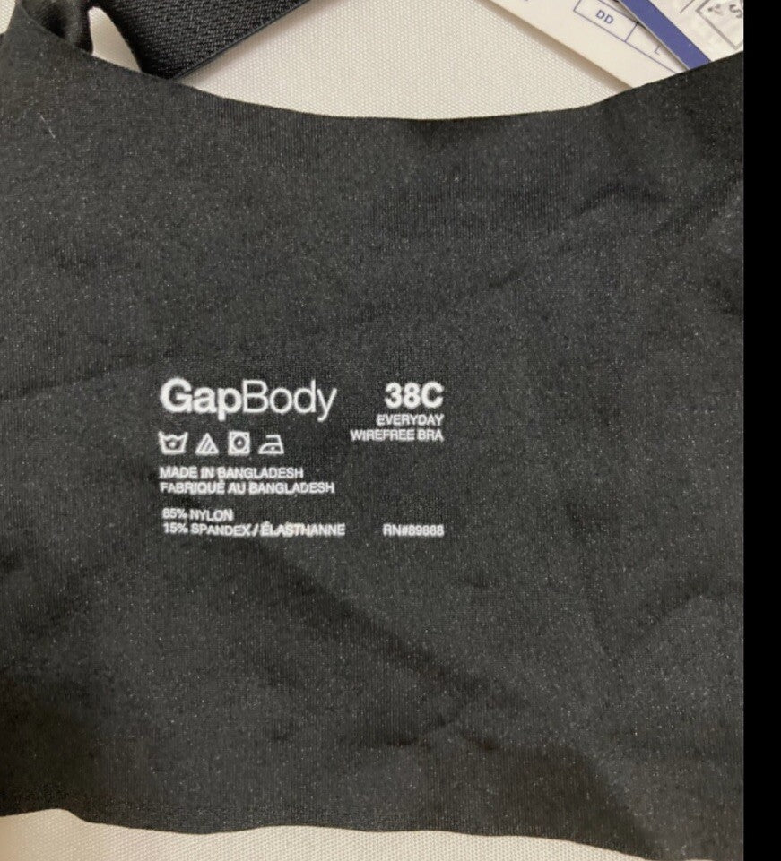 GapBody Women's Everyday Essentials Wireless Bra GPW00355 Black 38C