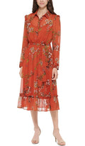 Tommy Hilfiger Women's Floral-Print Ruffled Shirtdress Size 16