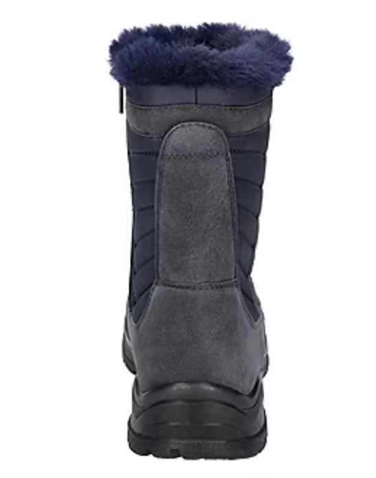 Easy Street Women's Frazer Slip Resistant and Waterproof Side Zip Boots Navy 9 M