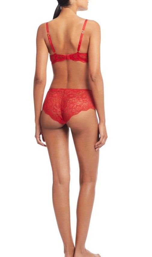 Lauren Ralph Lauren 38DD Bra Red Lace Unlined Full Coverage