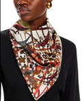 Ferragamo Leopard Print Silk Square Scarf One Size Multicolor