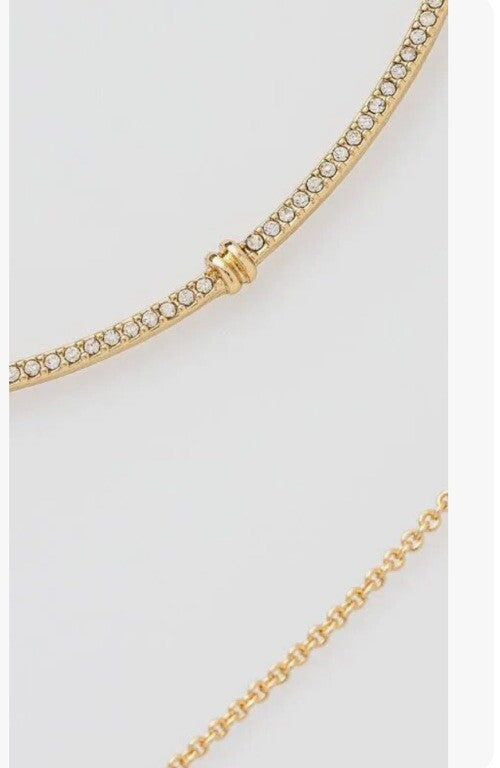 Ralph Lauren Women's Pave Curved Bar Statement Necklace
