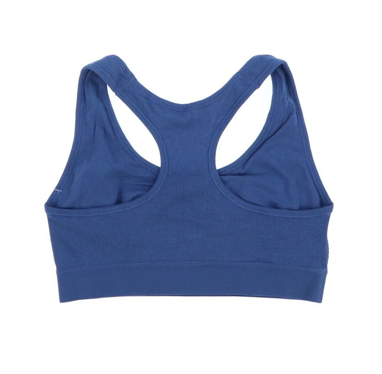 GAP GapBody Women's Ribbed Logo Comfort Racerback Bralette, Blue Large
