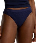 Ralph Lauren Women's Monogram Mesh Jacquard Bikini Brief Underwear Navy S