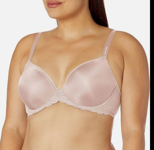 Calvin Klein Seductive Comfort Lace Demi Bra QF1444 Soft Pink 32C