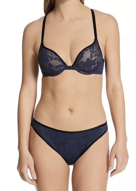 b.tempt'd by Wacoal Women's Shadow Scene Front Close PushUp Bra 34DD Indigo 
