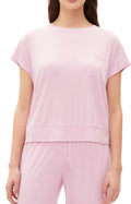 Gap GapBody Women's Ribbed Short-Sleeve Pajama Top - Butterfly Pink, SMALL