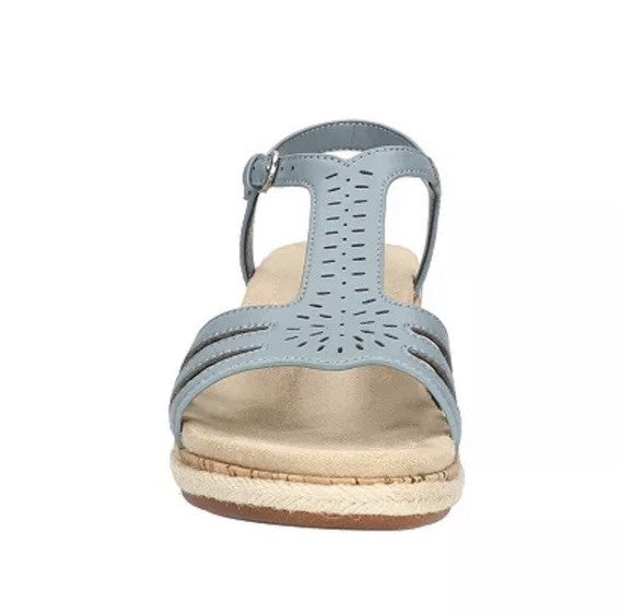 Easy Street Women's Dorinda Wedge Sandals Blue 12 W