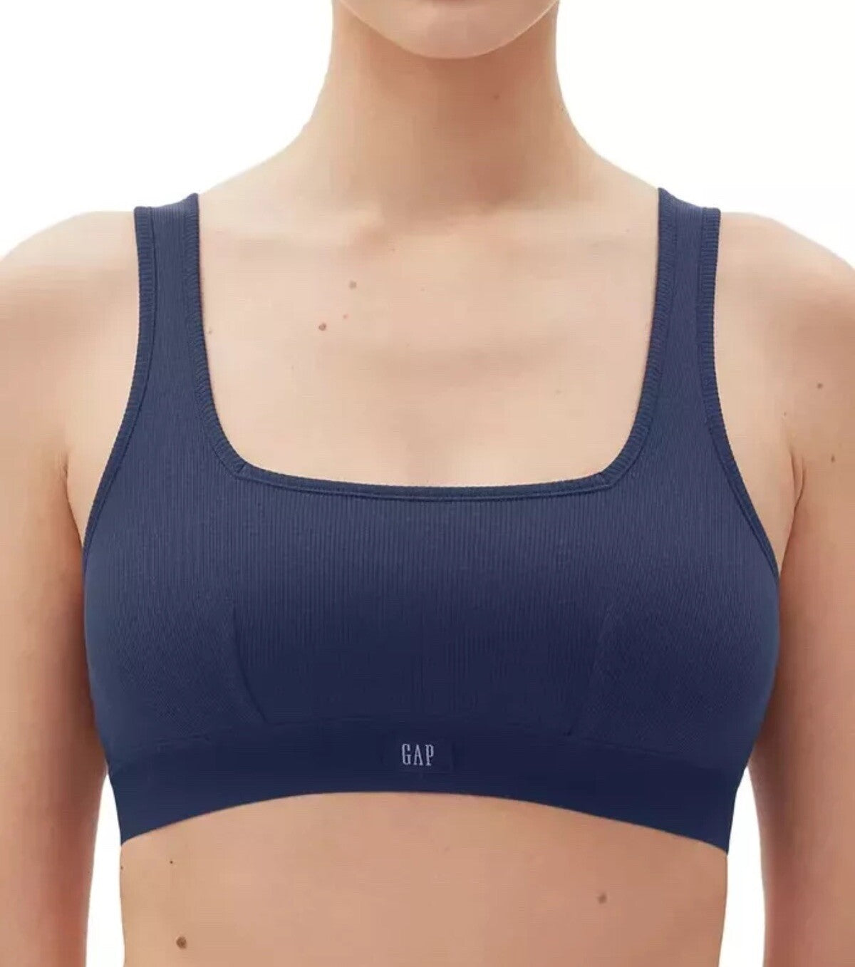 Gap GapBody Women's Ribbed Logo Comfort Racerback Bra True Navy Size  Medium 