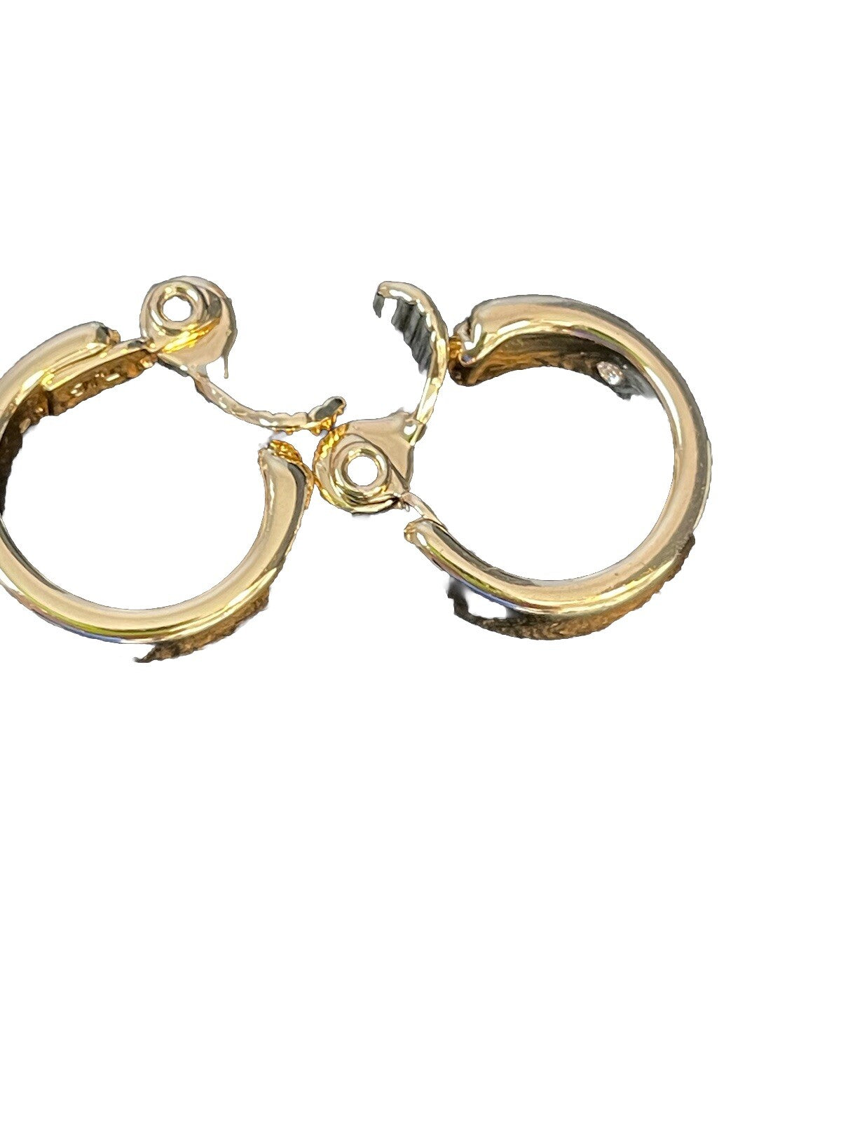 Anne Klein Gold Tone Small Wide  Clip On Hoop Earrings 