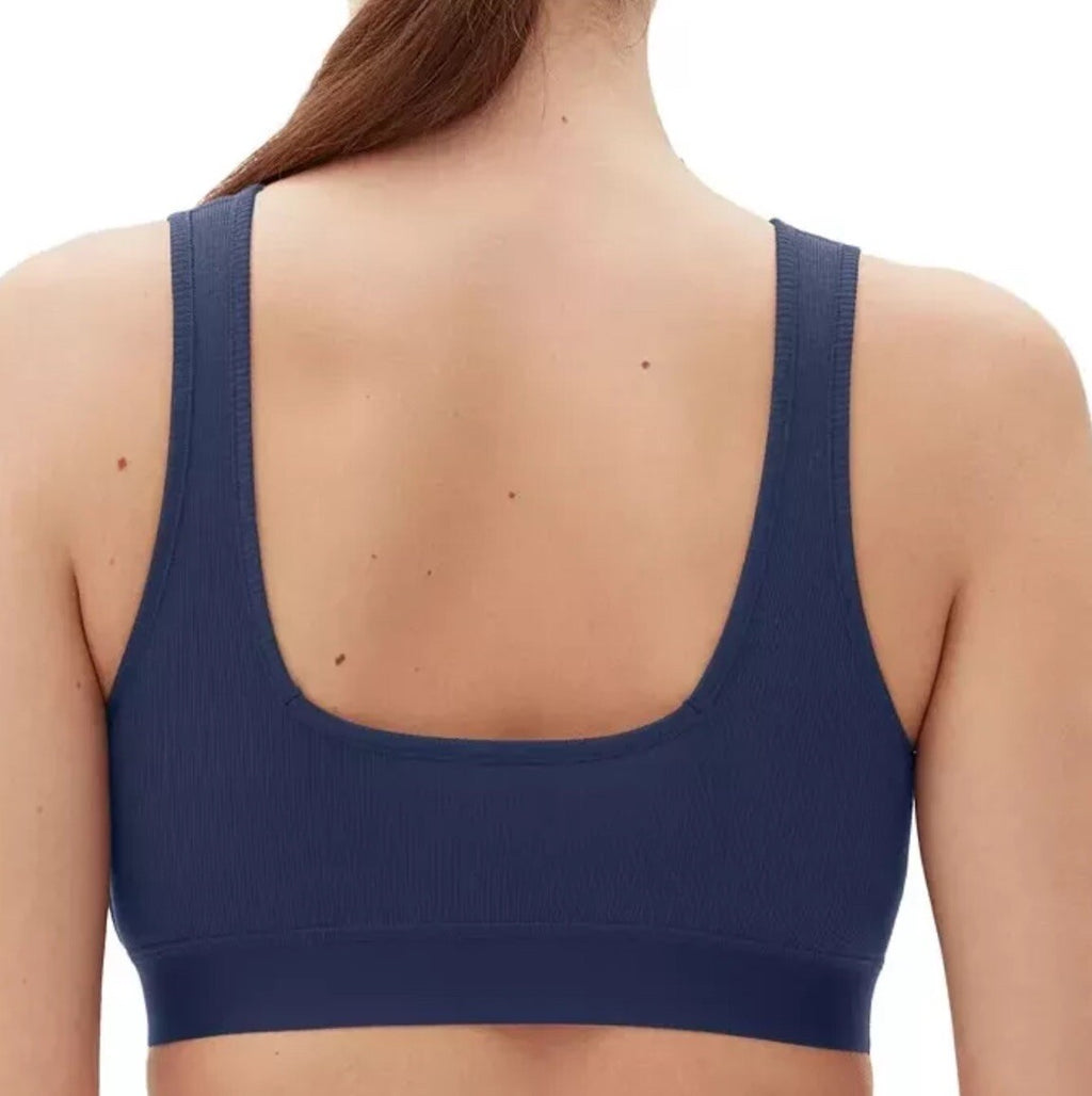 Gap GapBody Women's Ribbed Logo Comfort Racerback Bra True Navy Size  Large 