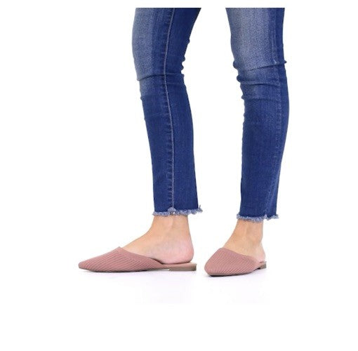 Journee Collection Women's Aniee Knit Mules, Clay Size 10W