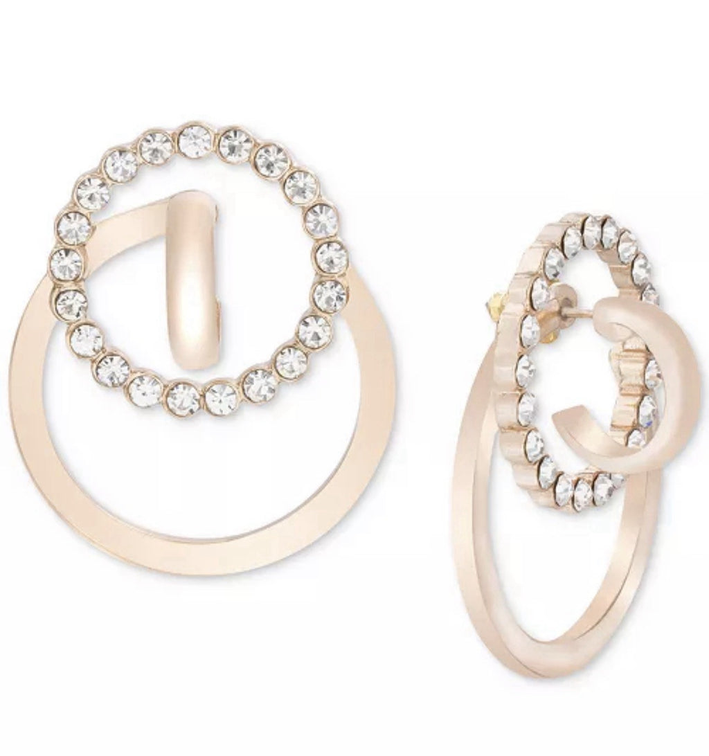 Steve Madden Interlock Crystal Pavé Interlocking Drop Earrings