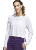 Women's adidas Y2K Glam Sportswear Long Sleeve T-Shirt Color: White Size Small 