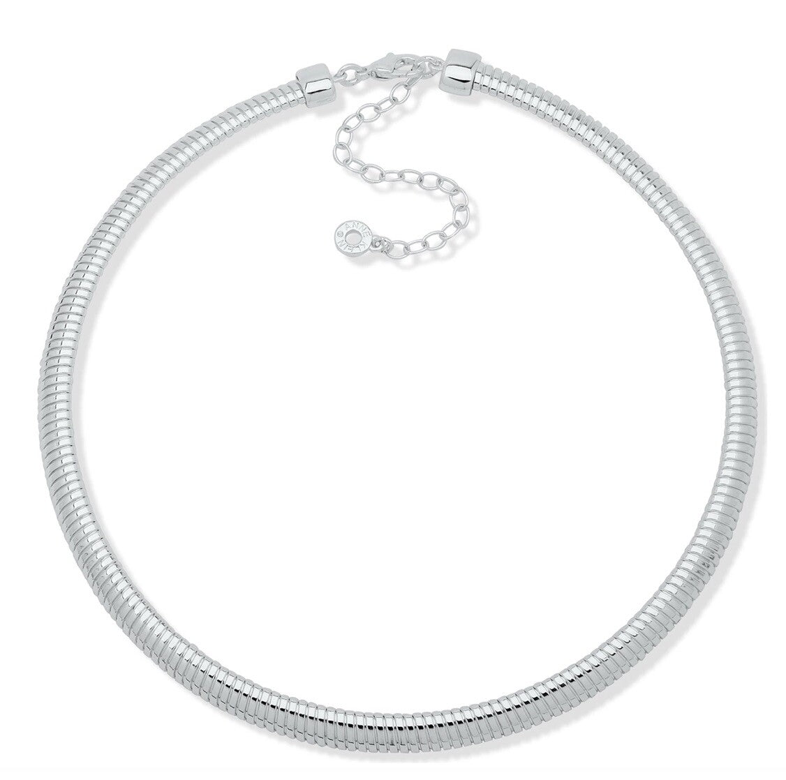 Silver Disc Chain Collar Necklace