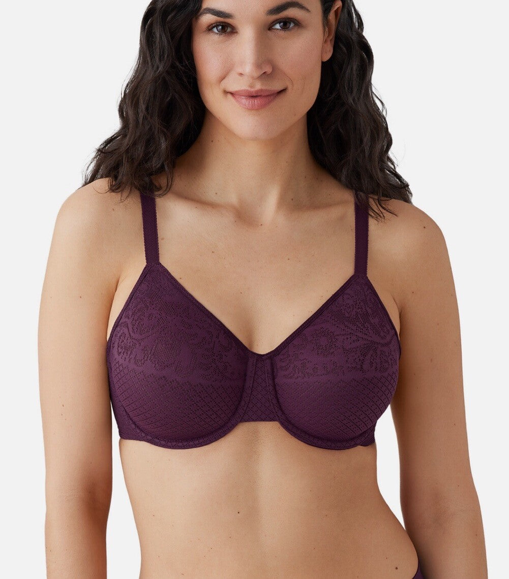 Wacoal Visual Effects Minimizer Underwire Fashion Bra Italian Plum 40C