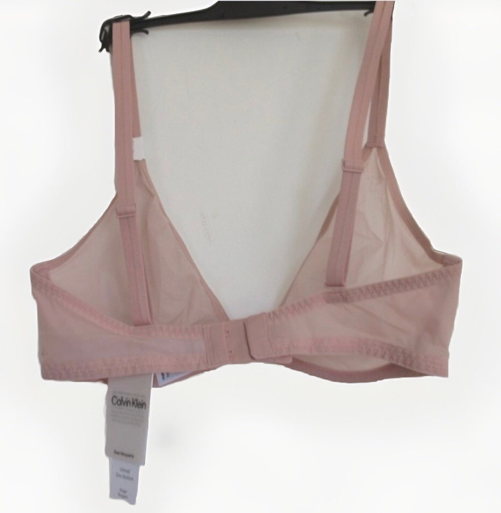 Calvin Klein Women's Sheer Marquisette Unlined Plunge Bra Beige 34C