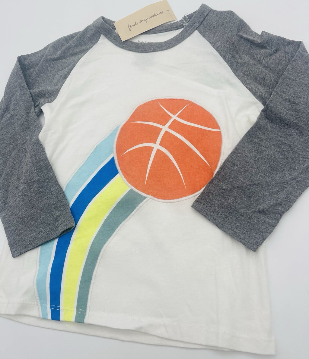 First Impressions Basketball Print Raglan Sleeve T-Shirt Size 2T
