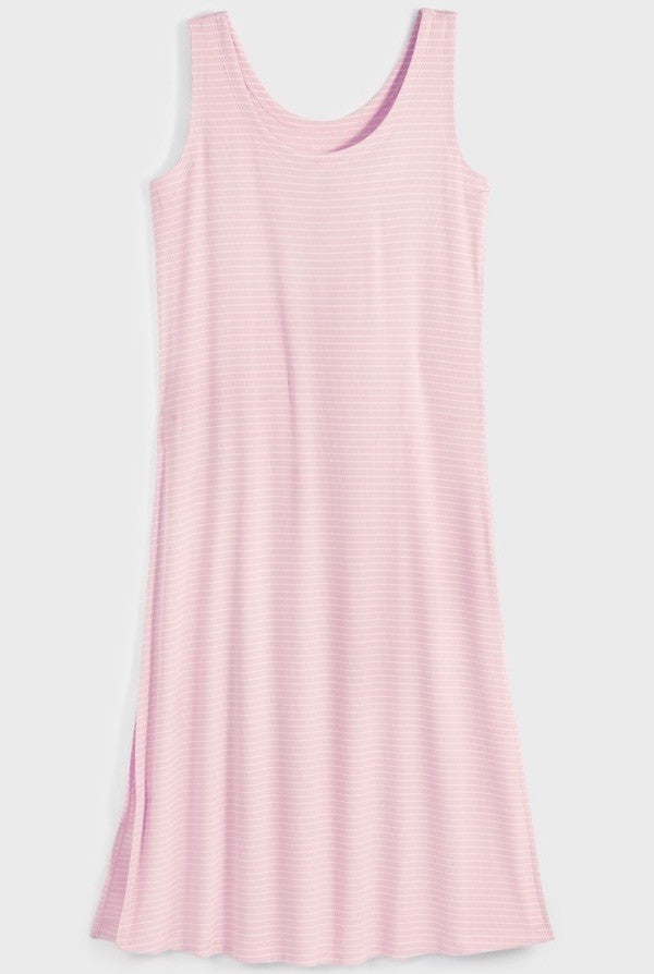 State of Day Women's Ribbed Modal Blend Tank Nightgown Stribe Satin Pink XS