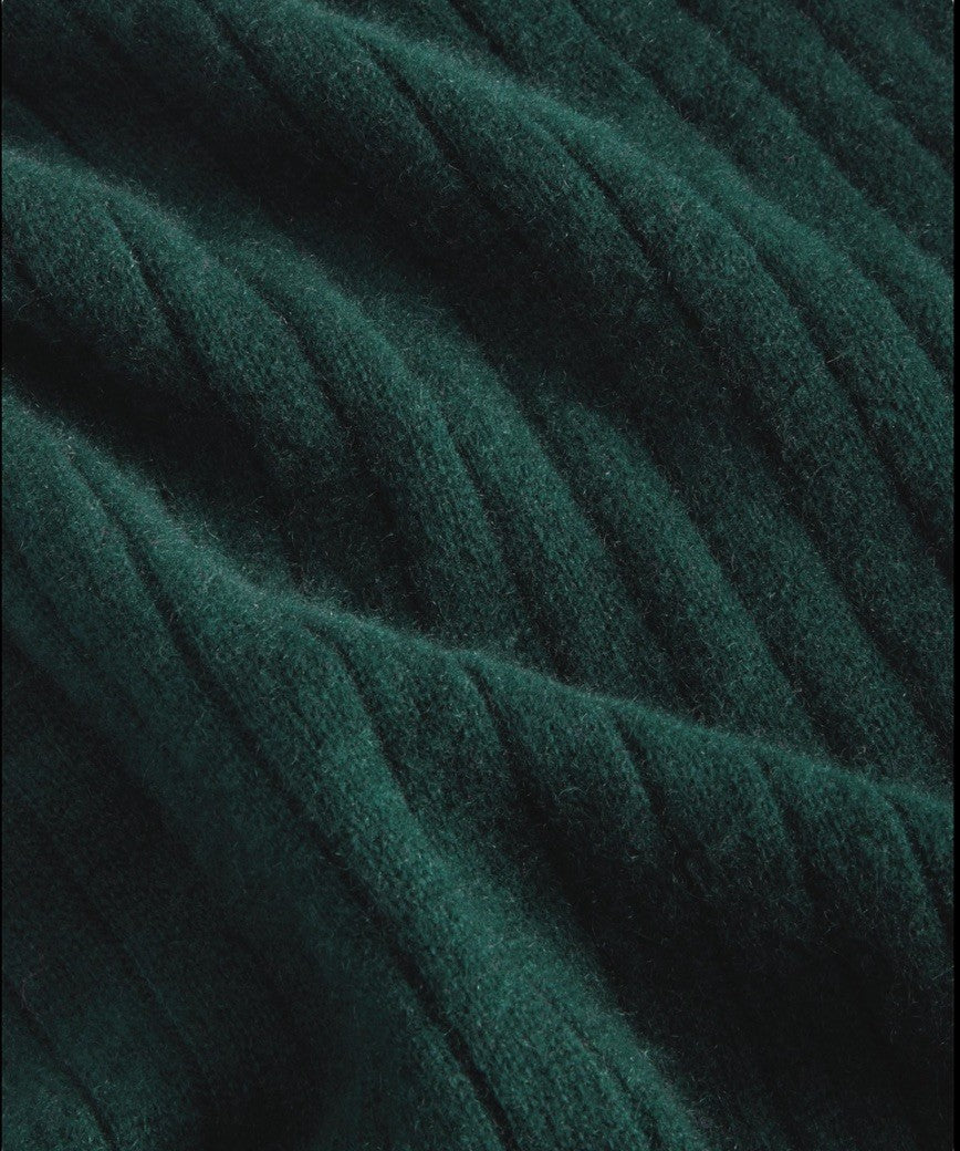 Charter Club Ribbed 100% Cashmere Scarf Deep Pine One Size