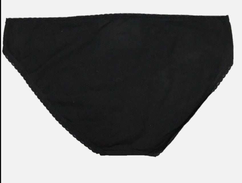 Jenni Women’s Lace Trim Bikini Underwear Black XXL