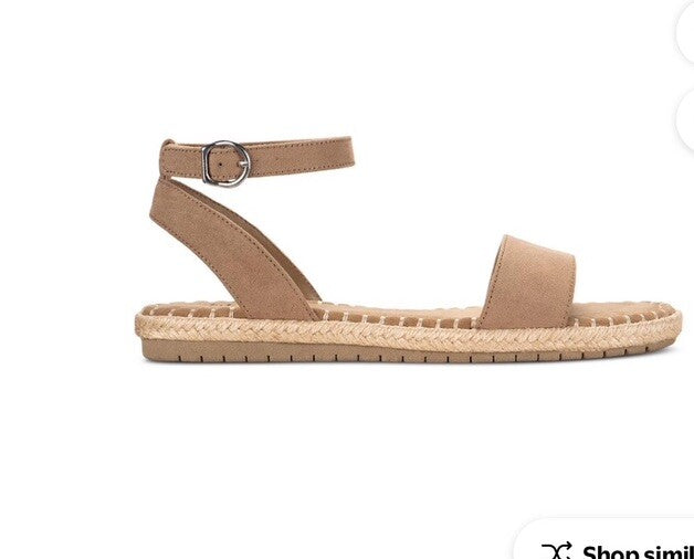 Style & Co. Peggy Womens Faux Suede Peep Toe Dress Sandals Taupe 10M