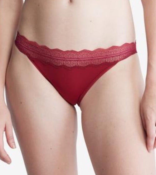 Calvin Klein Women's Lace Trim Bikini Underwear QD3838 Red