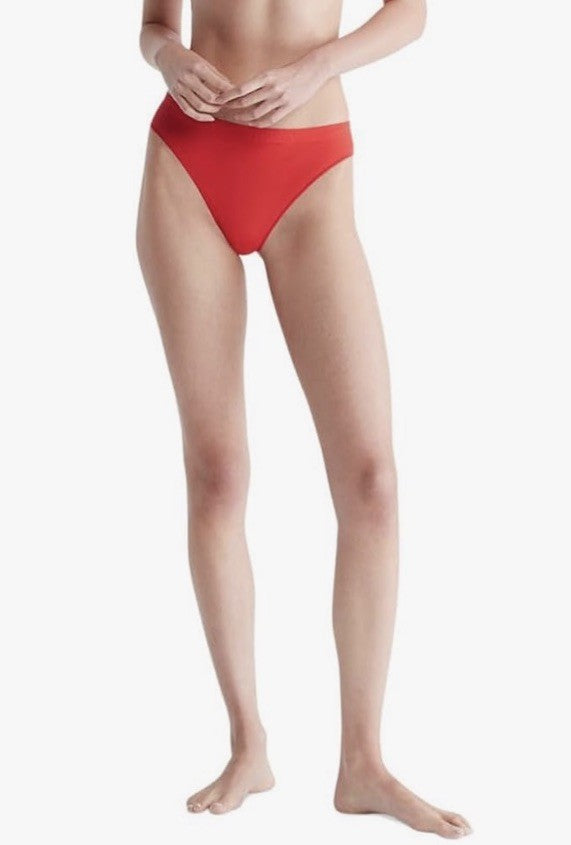 Calvin Klein Women's Bonded Flex Mid-Rise Thong Underwear  XL Rouge