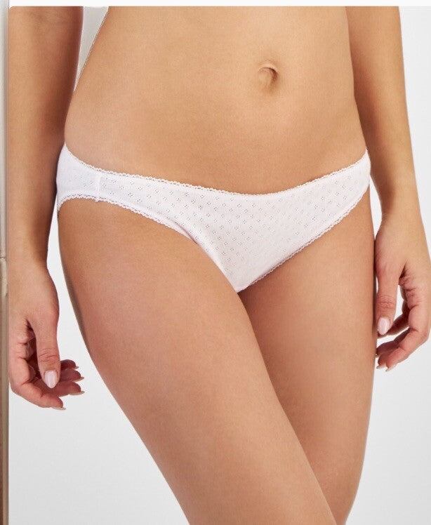 Charter Club Women's Cotton Pointelle Bikini Underwear, Large 2 Pairs $14