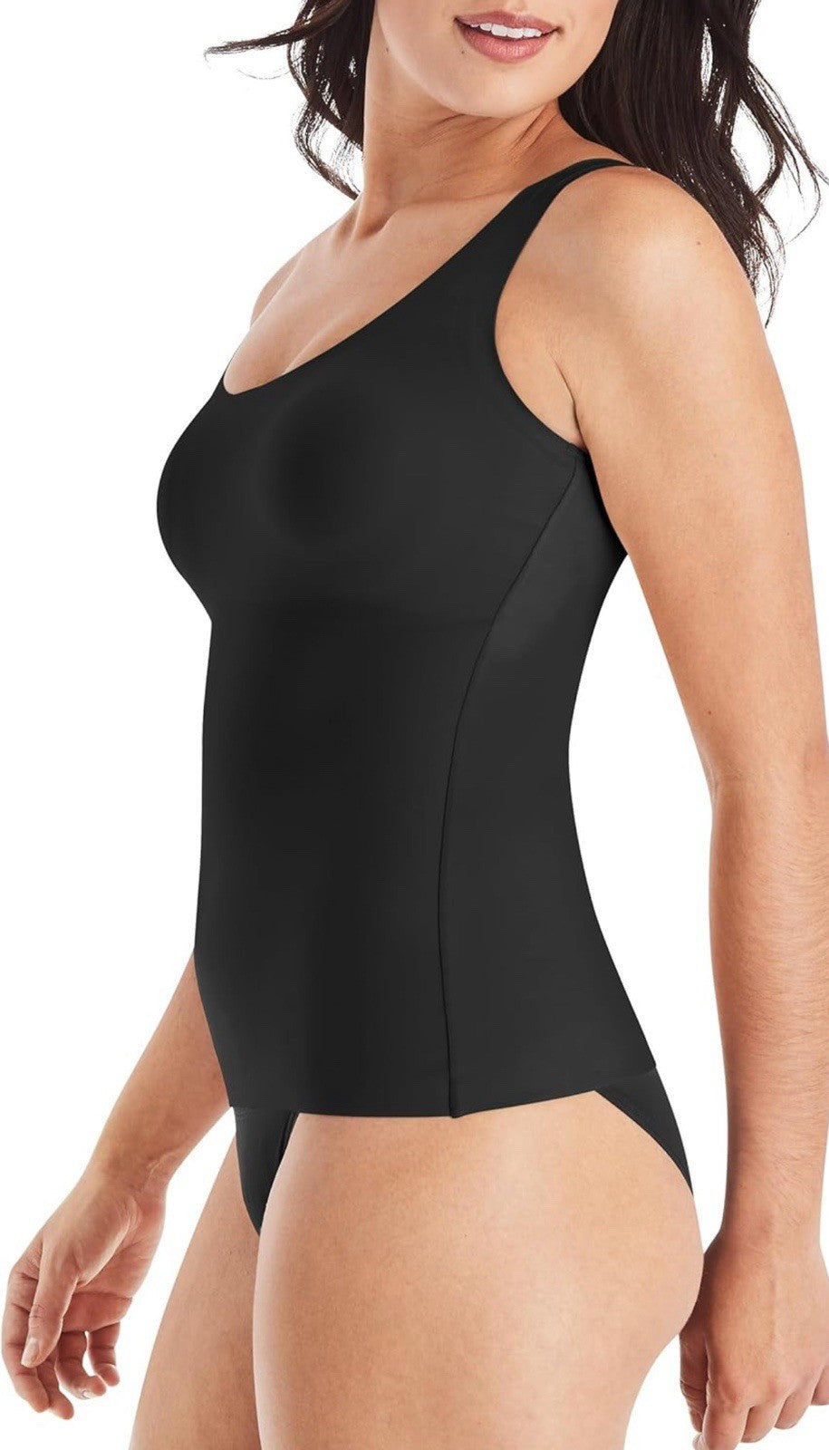 Maidenform Womens Size 2XL Black Shapewear Cami Tank Top Back Smoothing NEW
