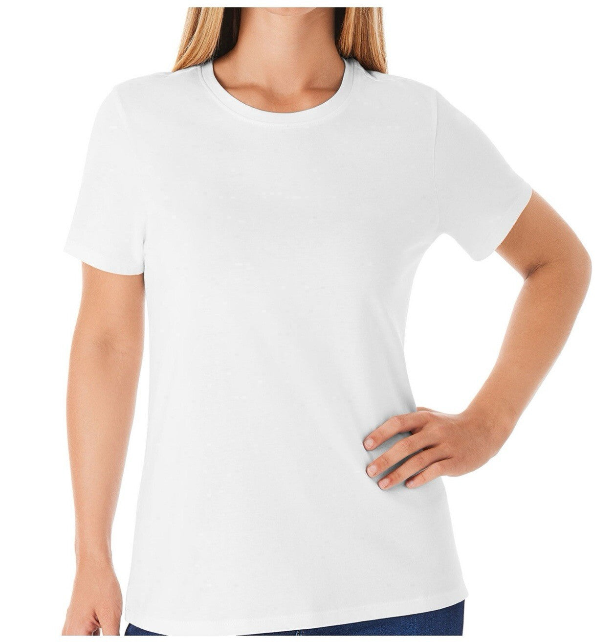 Members Mark Women's Essential Short Sleeve Relaxed Fit Crewneck Tee Size M