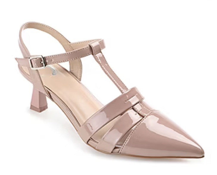 Journee Collection Women's Jazlynn T Strap Kitten Heel Dress Pumps Blush 9