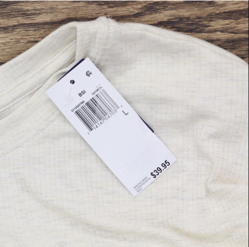 GAP GapBody Women's Ribbed Short-Sleeve Pajama Top L Oatmeal Color