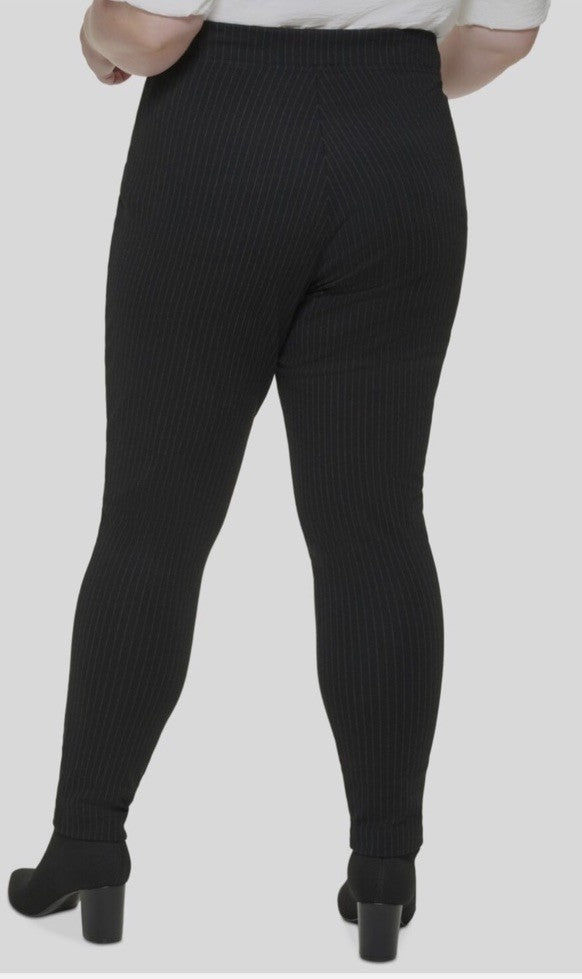 Calvin Klein Plus Size Pinstripe Pull-On Pants Plus Size OX 