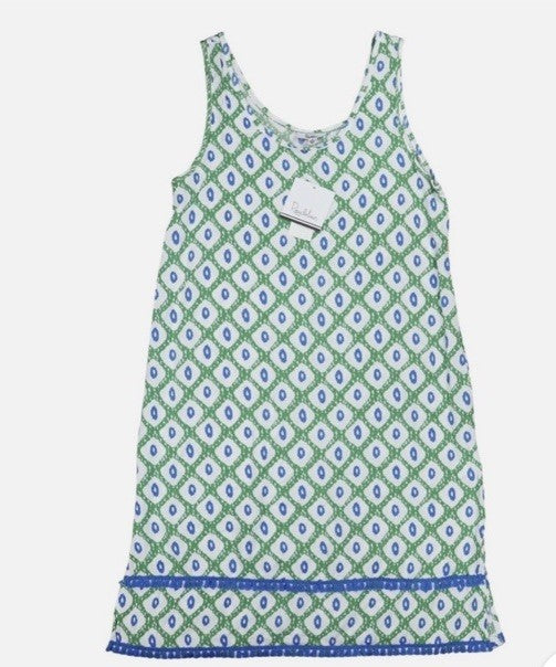 Roudelain Women's Printed Tassel-Trim Tank Nightgown Cardomon Geo XL
