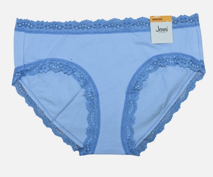 Jenni Women’s Lace Trim Hipster Underwear Pale Blue XL