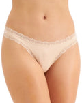 Jenni Women's Lace-Trim Thong, Chai, XXL