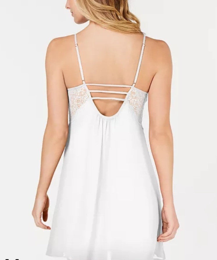 NWD INC Lace & Chiffon Nightgown Lingerie White M