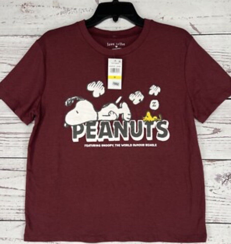 Peanuts Juniors' Snoopy Logo T-Shirt Love Tribe XL