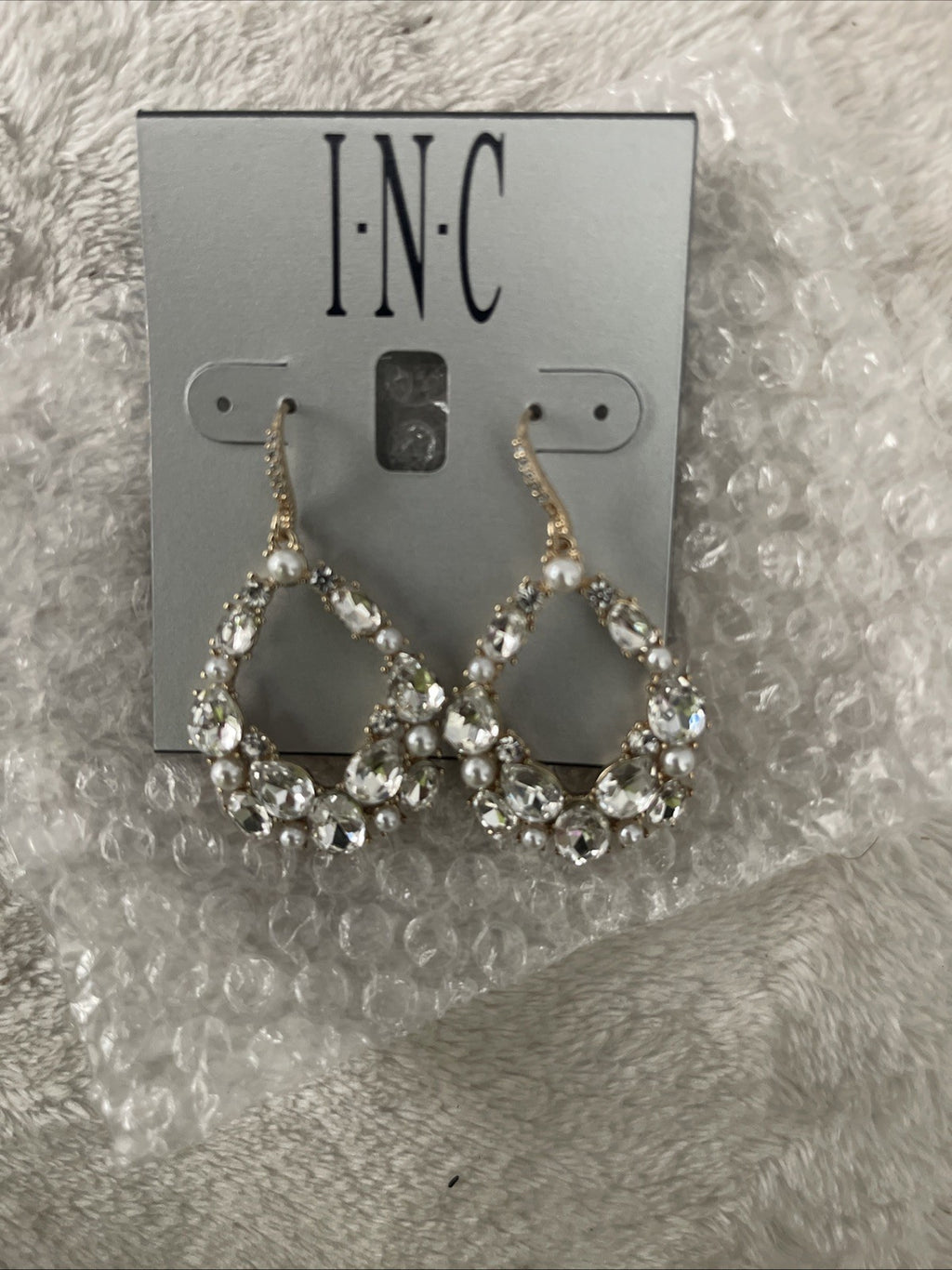 INC International Concepts Gold-Tone Pearl Cluster Drop Women's Earrings