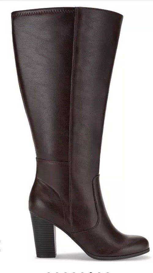 Style & Co Women's Addyy Knee High Dress Boots, Chocolate Sm 9.5 M
