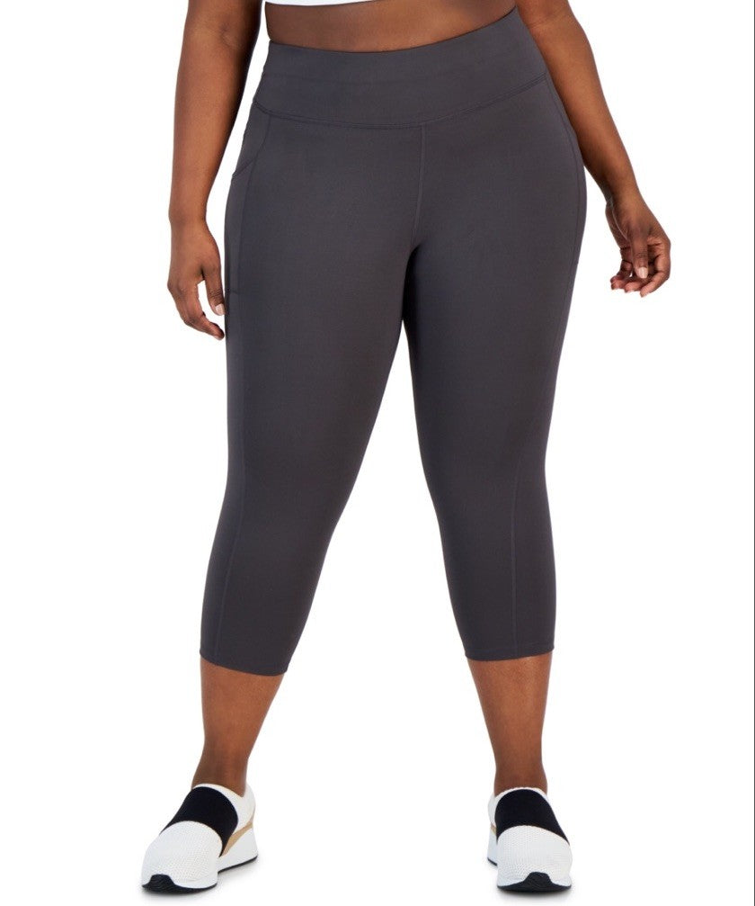 ID Ideology Plus Size Cropped Leggings Deep Charcoal 2X