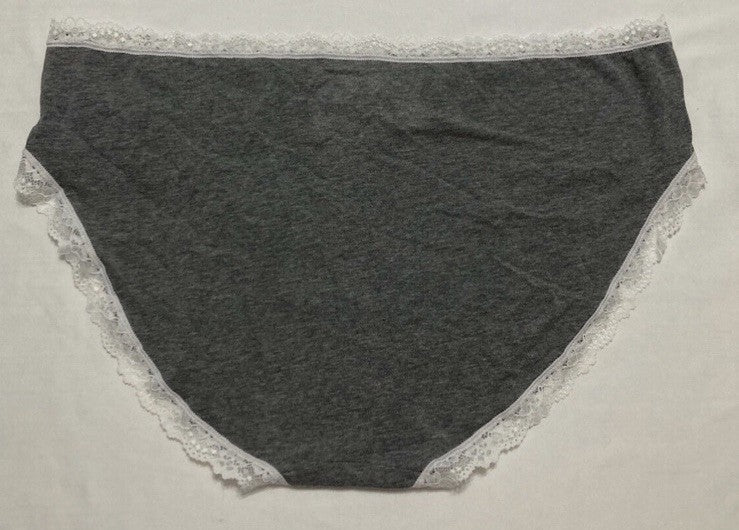 Jenni Women’s Lace Trim Hipster Underwear Pewter Hthr M