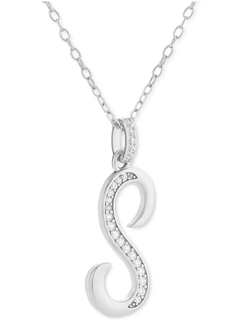 Holiday Lane Cubic Zirconia Initial Pendant Necklace 18k Gold-Plated  Sterling S