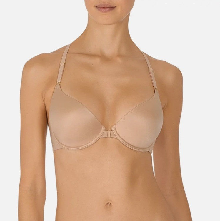 NEW! Natori Women's Sz 32D Euphoria Tagless Front-Close Bra 728206 Cafe