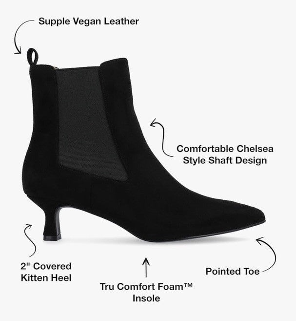 Journee Collection Women's Tenlee Pointed Toe Kitten Heel Dress Black 10