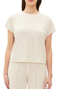 GAP GapBody Women's Ribbed Short-Sleeve Pajama Top Oatmeal L